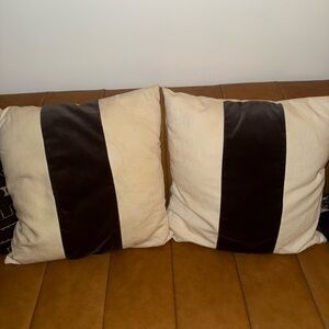 Stylish Cream and Black Accent Pillows